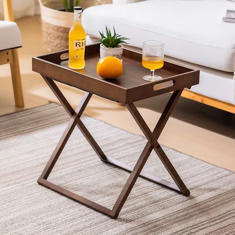 Gemelli Collection foldable wooden side table used as a laptop stand, bedside table and snack table for modern home living