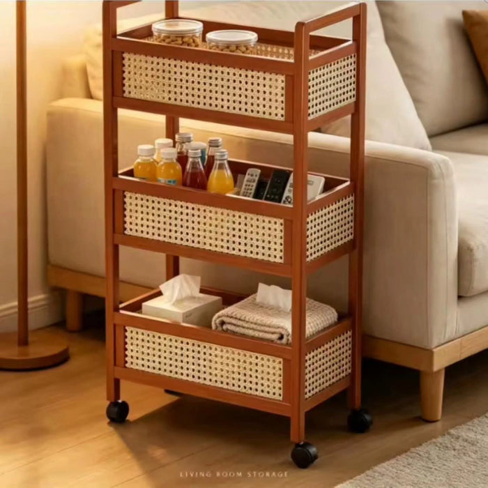 3 Tier Bamboo Slim Organiser Trolley, 93 × 26 × 70 cm - available in Nairobi, Kenya