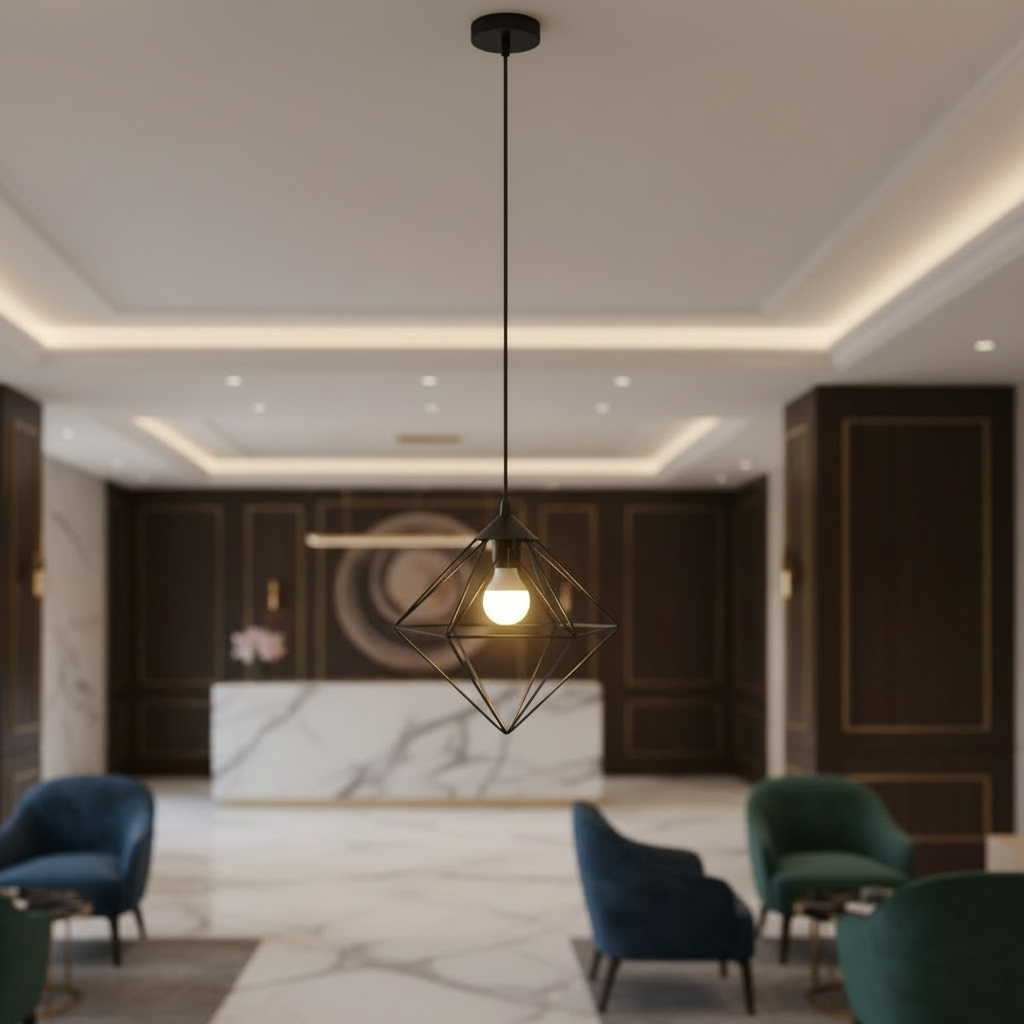 Black Diamond  Cage Pendant Lamp – PL 8062-BK