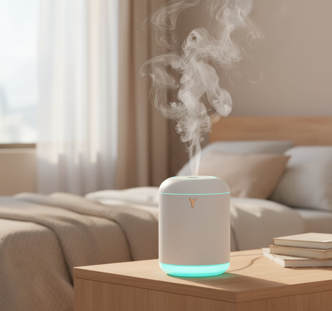 White colourful cup ultrasonic essential oil diffuser and humidifier for home and car use