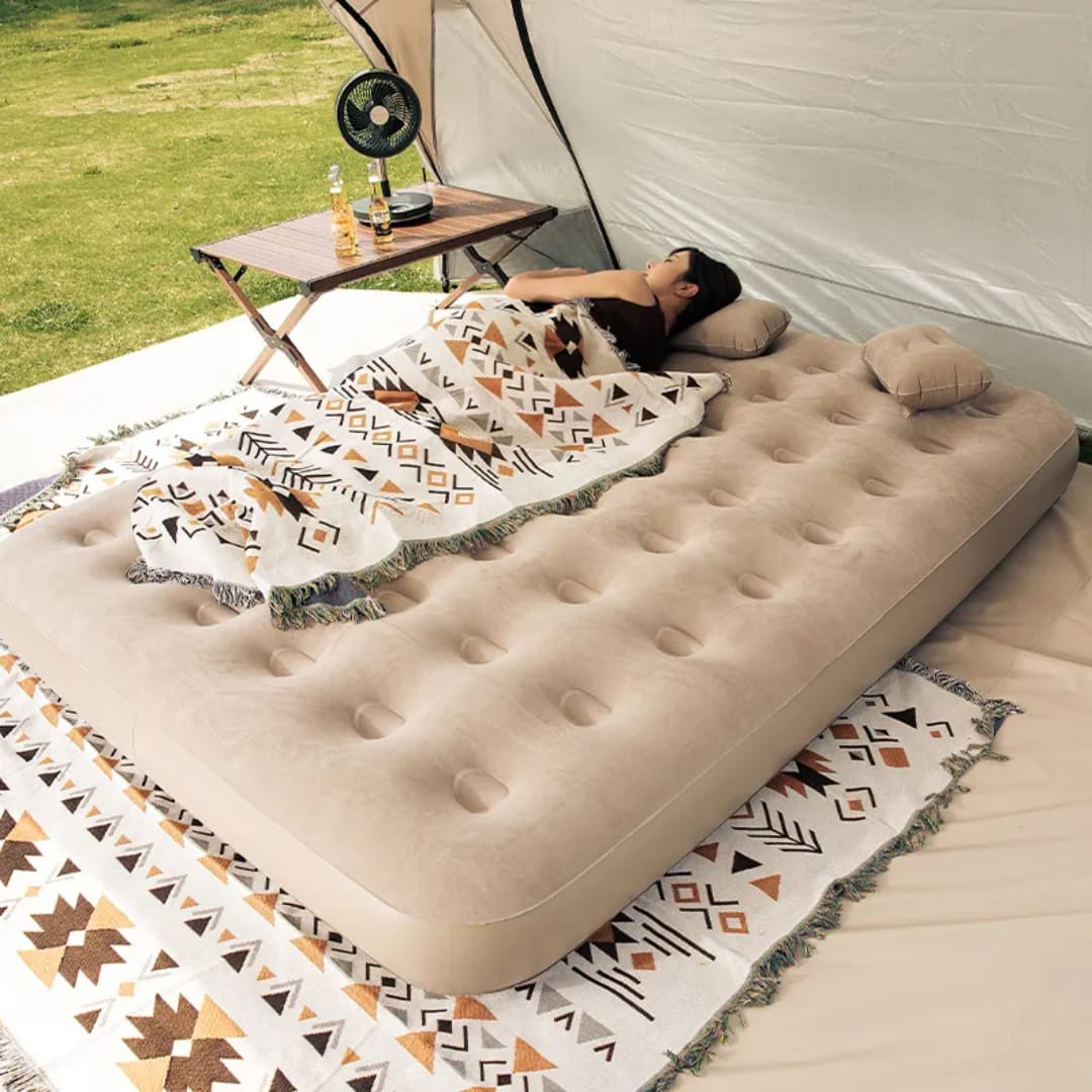 Intex Inflatable Mattress + Free Electric Pump & 2 Pillows (5x6)