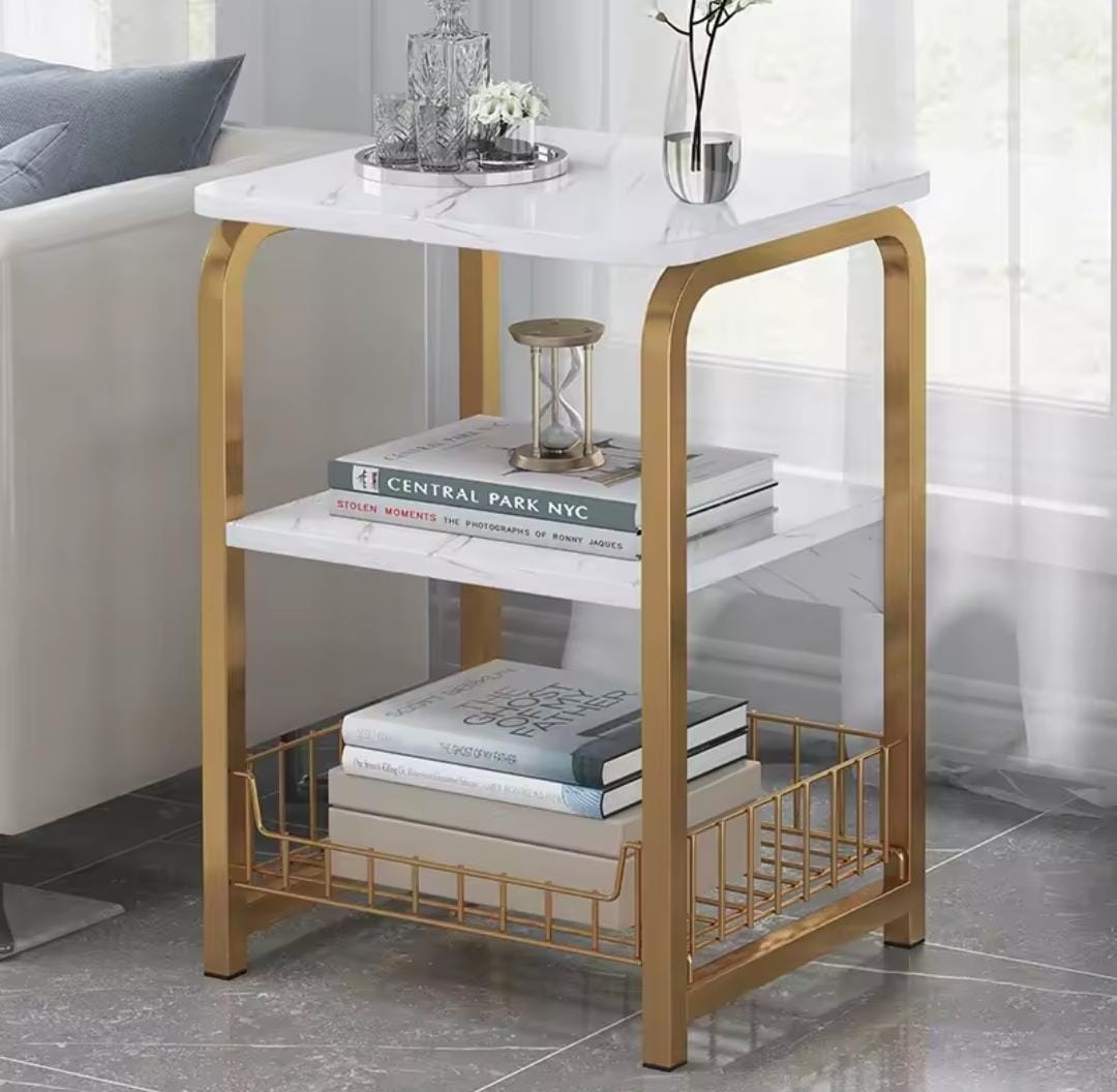3Tier Side Table with Storage Rack