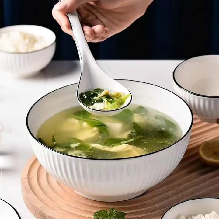 Japanese White Round  Serving Bowl