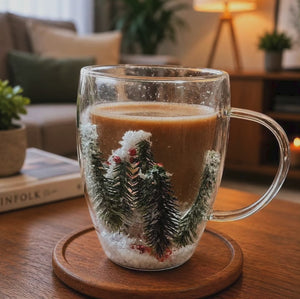 350ml Borosilicate Double-Wall Glass Mug with Pressed Floral Design - available in Nairobi, Kenya