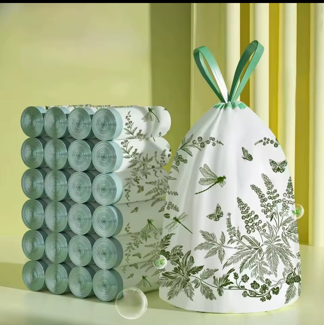 Kitchen Garbage Bags  Drawstring Tie Trash Bags