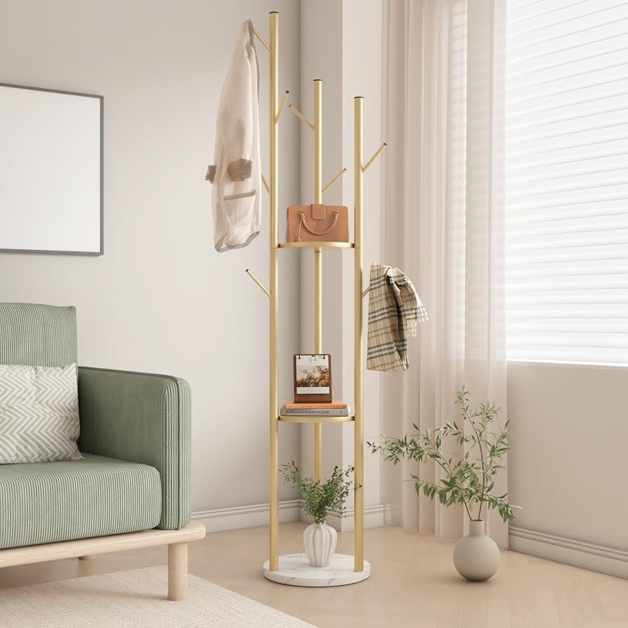 Golden Coat Tree Stand