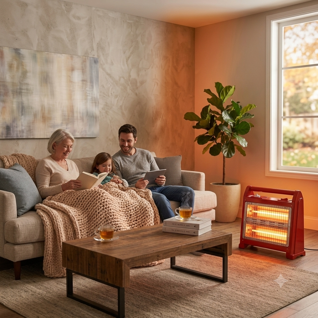 quartz heater portable room heater with two heat settings quartz heating appliance compact indoor heater for bedroom