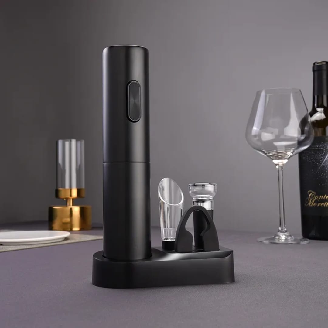 Electric Wine Opener Set with Stand and Accessories