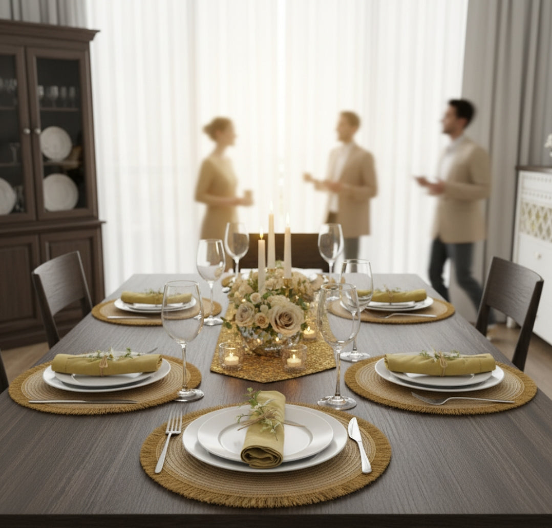 Round Shimmery Gold Placemats