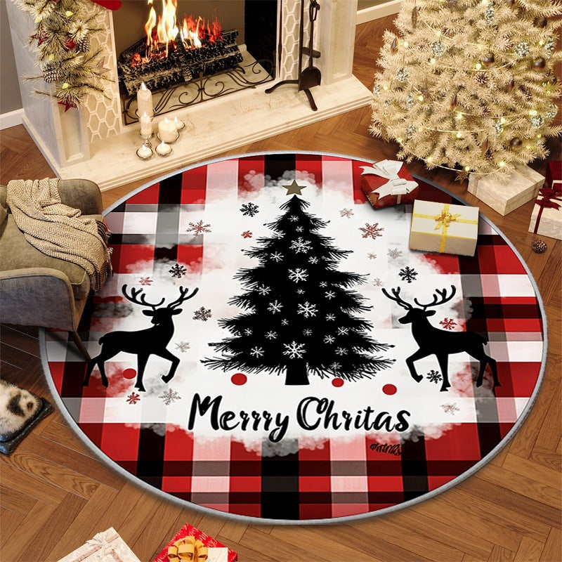 Round Christmas Non-Slip Floor Mat 100cm