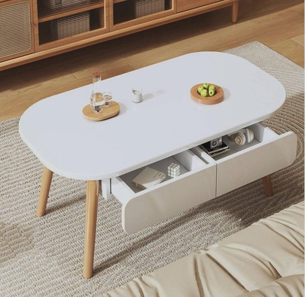 Oval Coffee Table With Drawer
