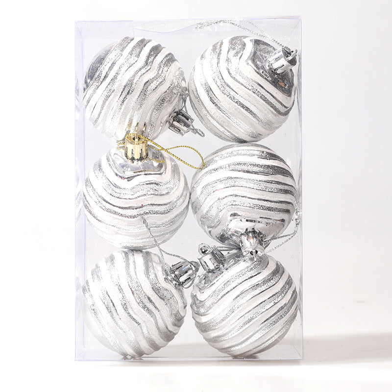 6-Piece Colourful 3D Christmas Ball Ornaments