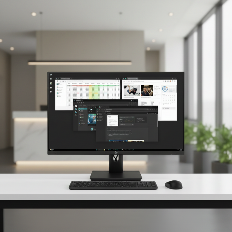 JSNOVA Veon Series 27 inch 4K UHD IPS monitor with 120Hz refresh rate and USB-C connectivity.