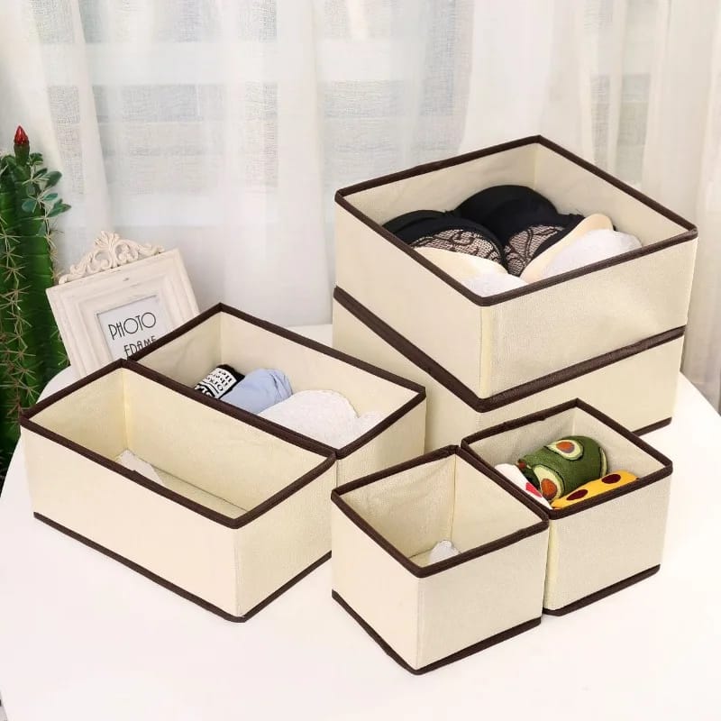 6 Piece Foldable Underwear Storage Box Set