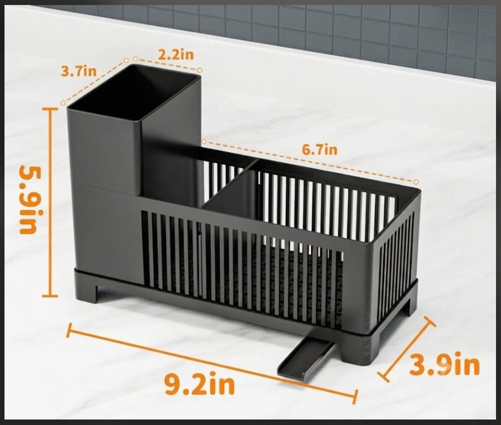 2-in-1 Non-Rust Sink Caddy Kitchen Organizer