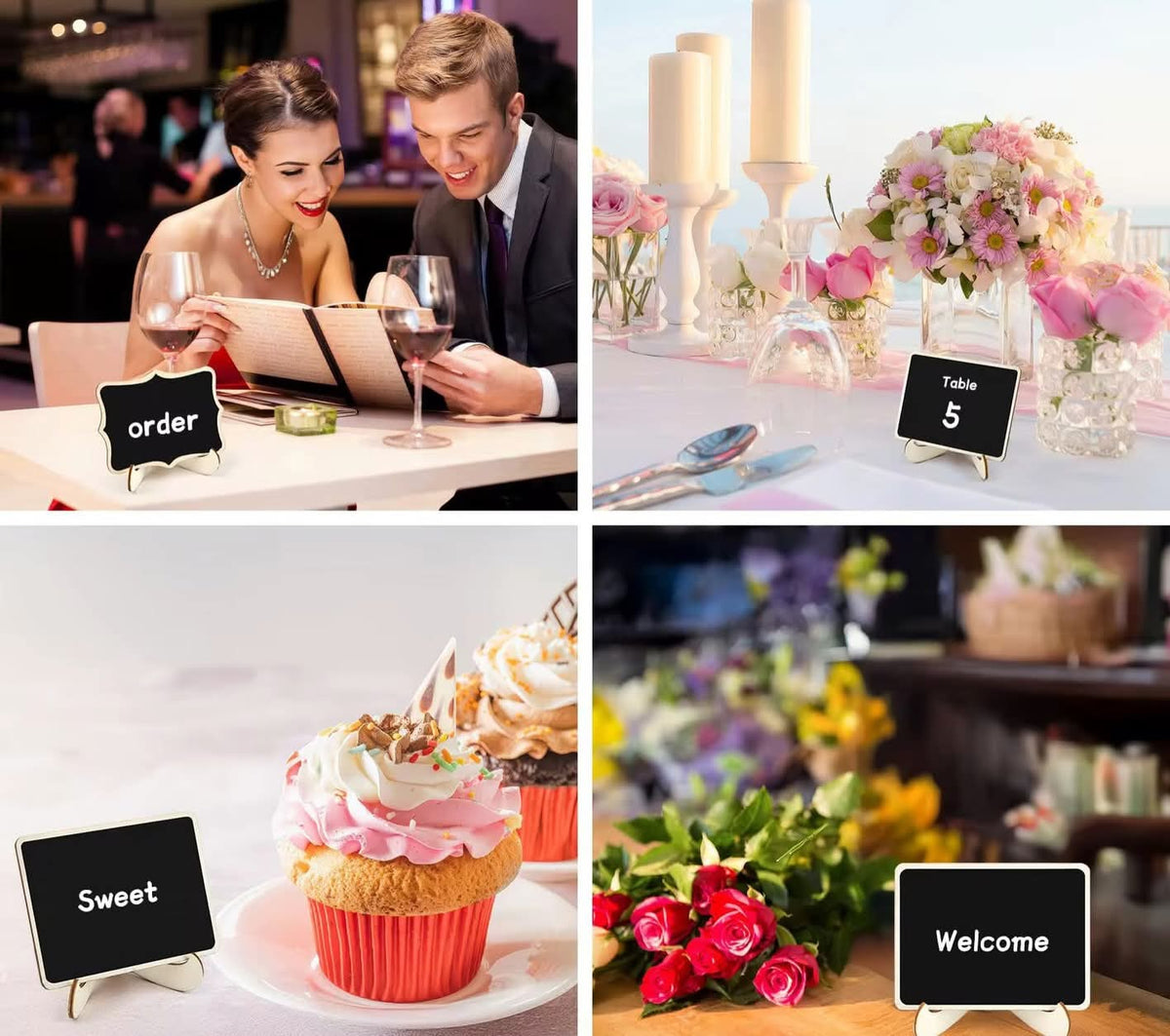 Mini Rectangular Chalkboards 10pcs with Chalk Pen