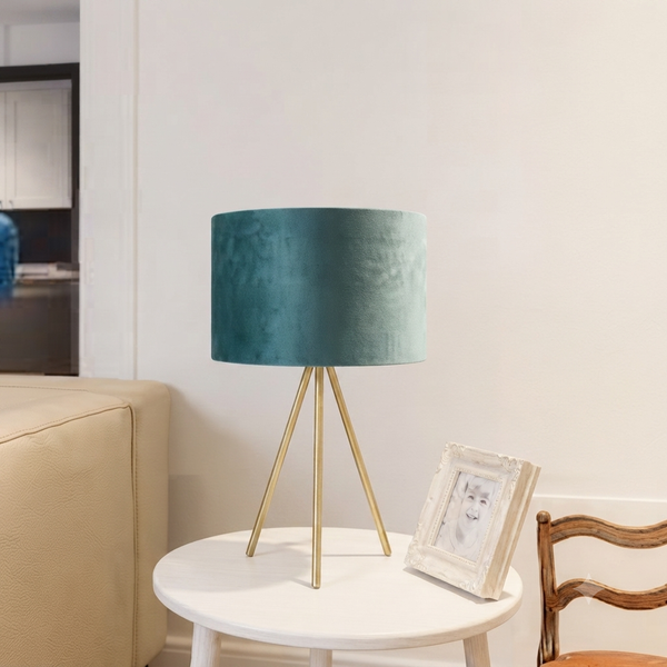gold table lamp with elegant gold base and fabric shade available in white cream and black measuring 35x25cm