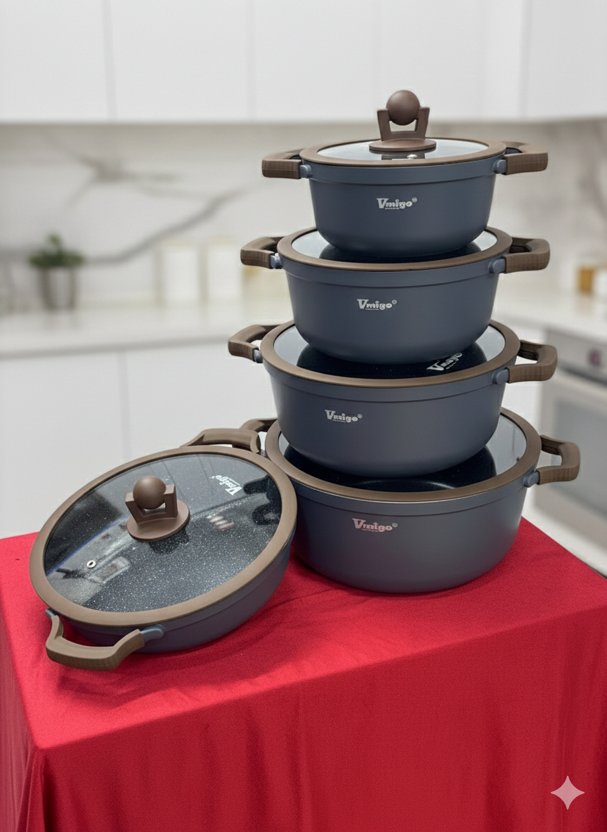 10-Piece Cookware Set with Glass Lids