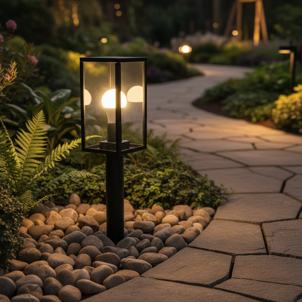 Aluminium Garden Bollard Light LL 22BL-12-05-BK