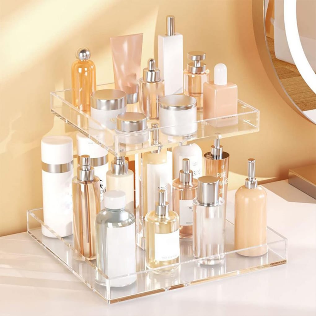 Gemelli Colllection 2-tier clear acrylic organizer multipurpose storage rack for cosmetics spices and household items