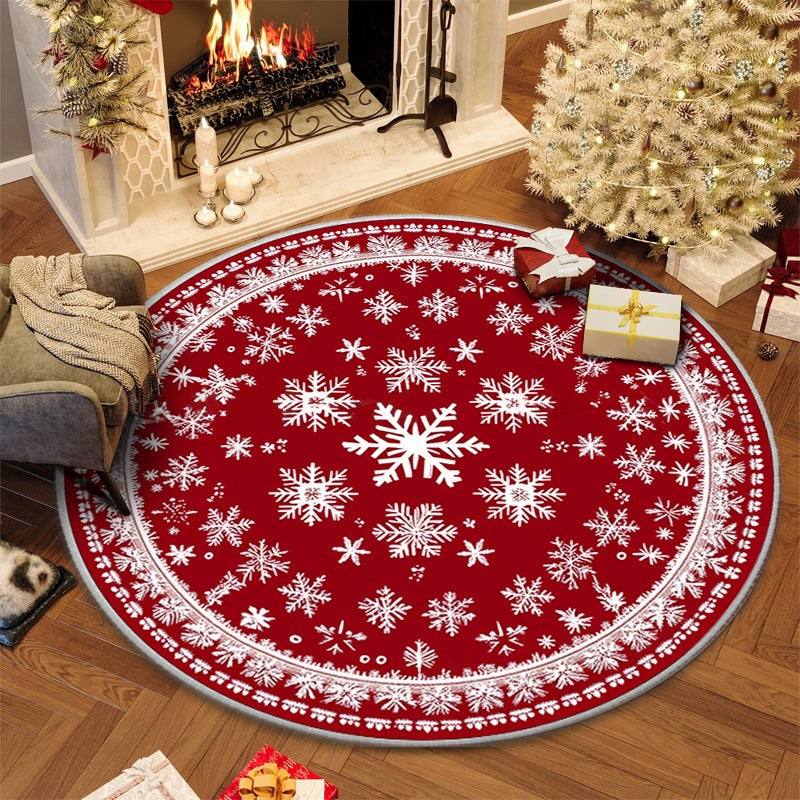 Round Christmas Non-Slip Floor Mat 100cm