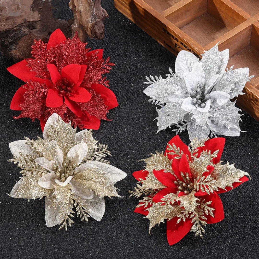 3Pcs Christmas Flower Decor