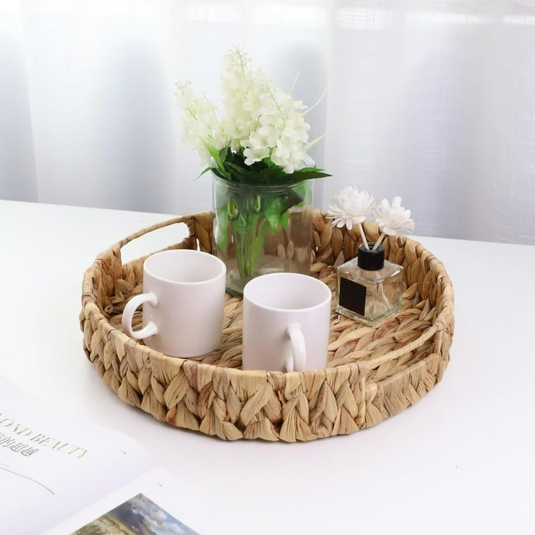 3-Piece Decorative Handmade Wicker Tray Set