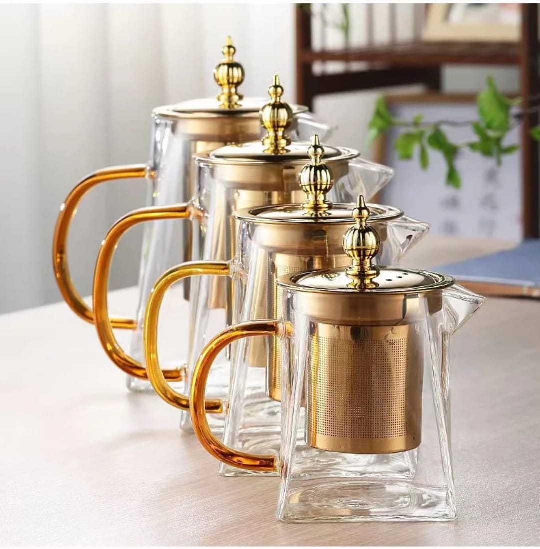 Heat-Resistant Glass Teapot with Stainless Steel Infuser