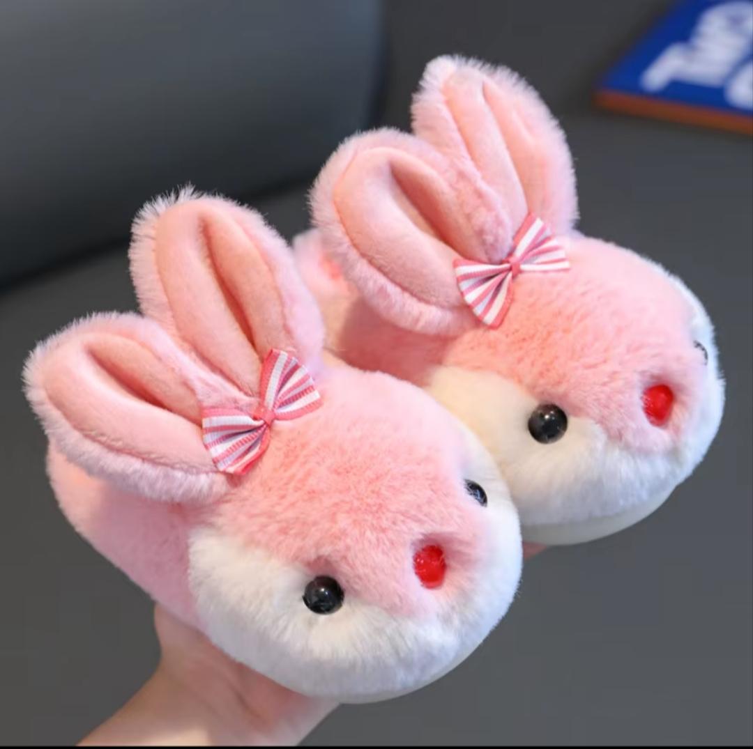 Bunny Ears Plush Kids Indoor Shoes