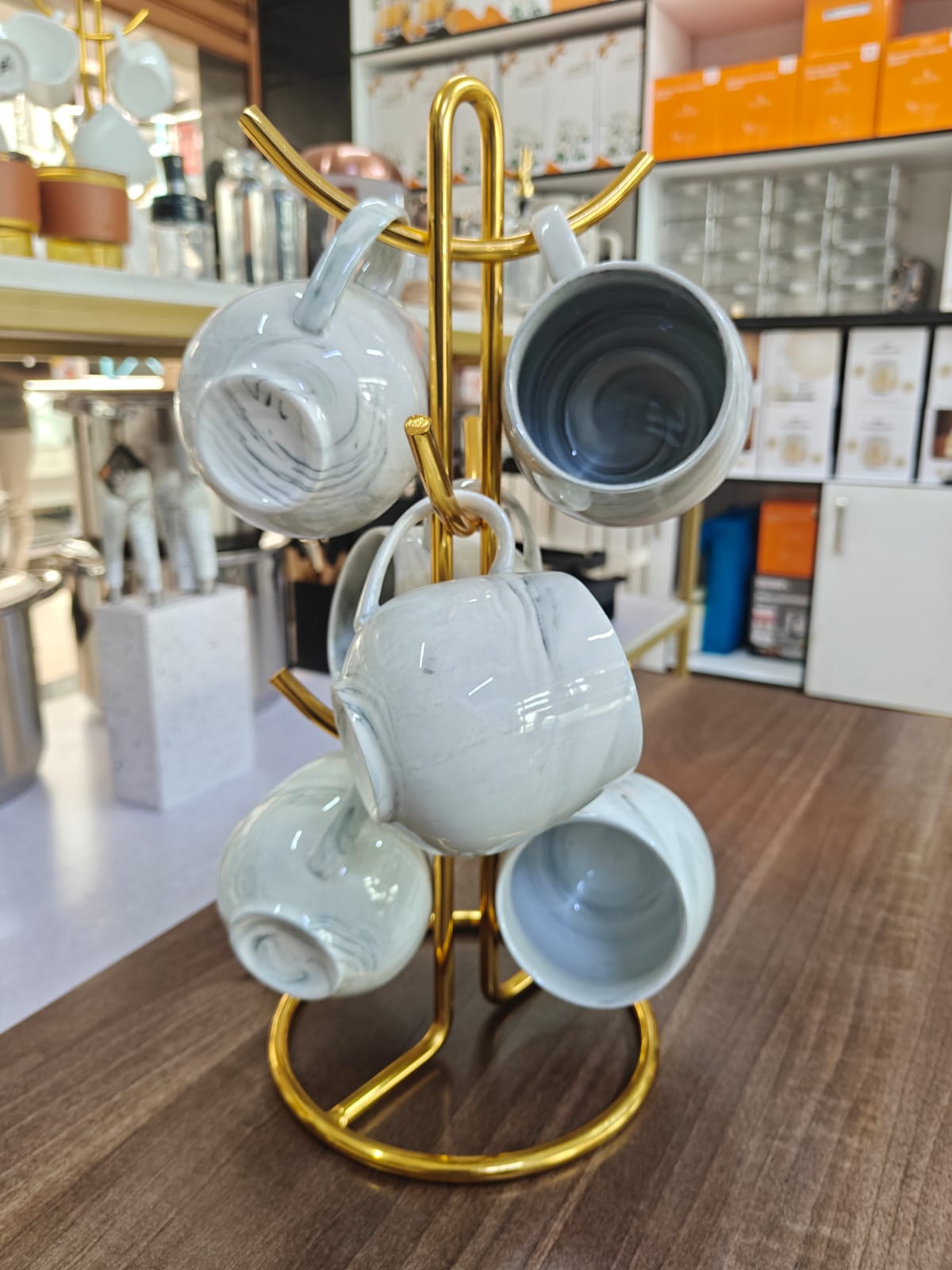 6-Piece Marble Cup Set