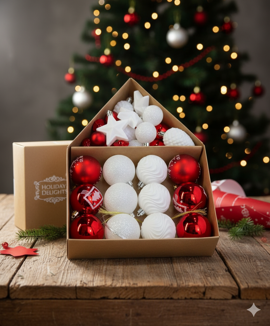 35pcs Mixed Christmas Tree Decoration Set