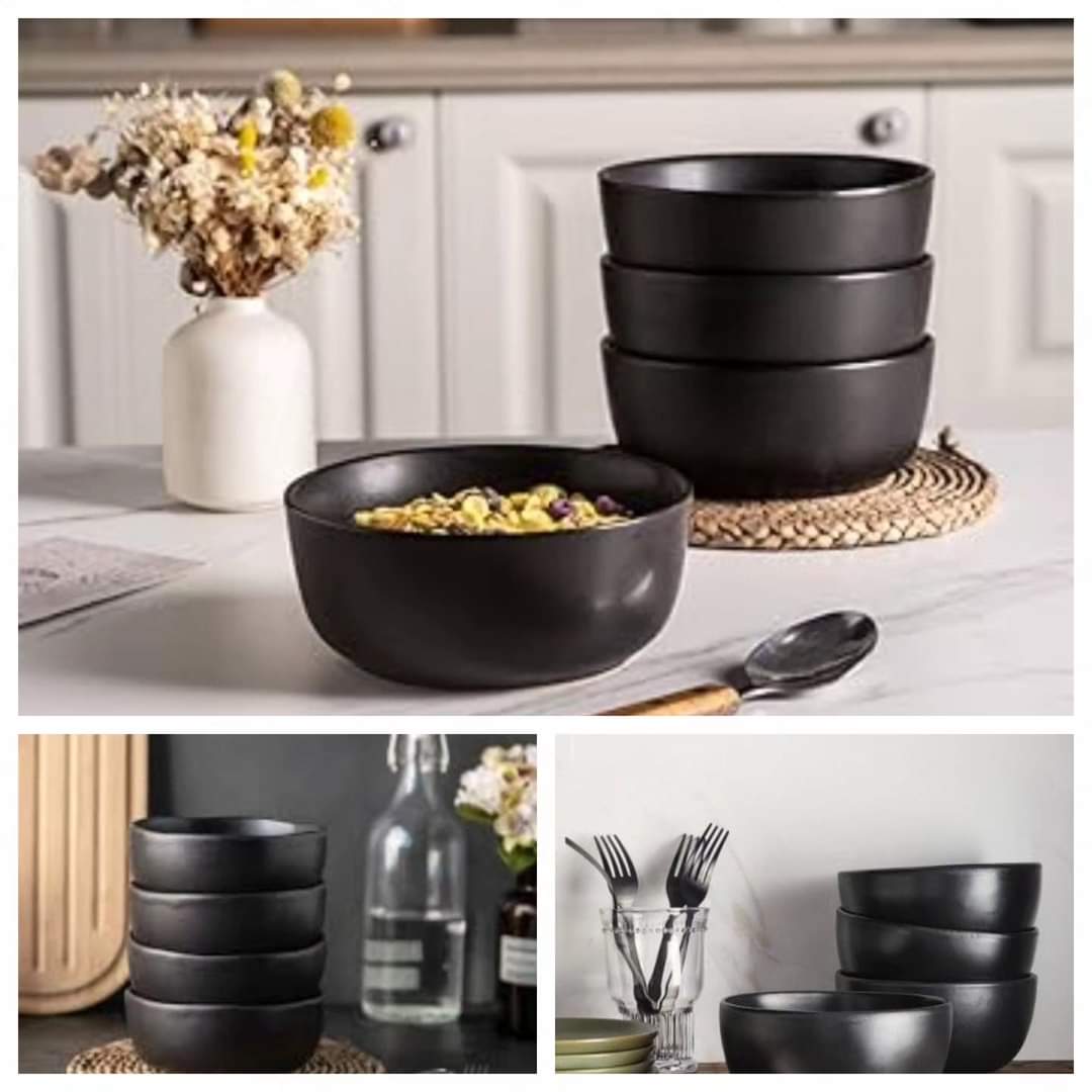 6" Soup/cereal black Bowls