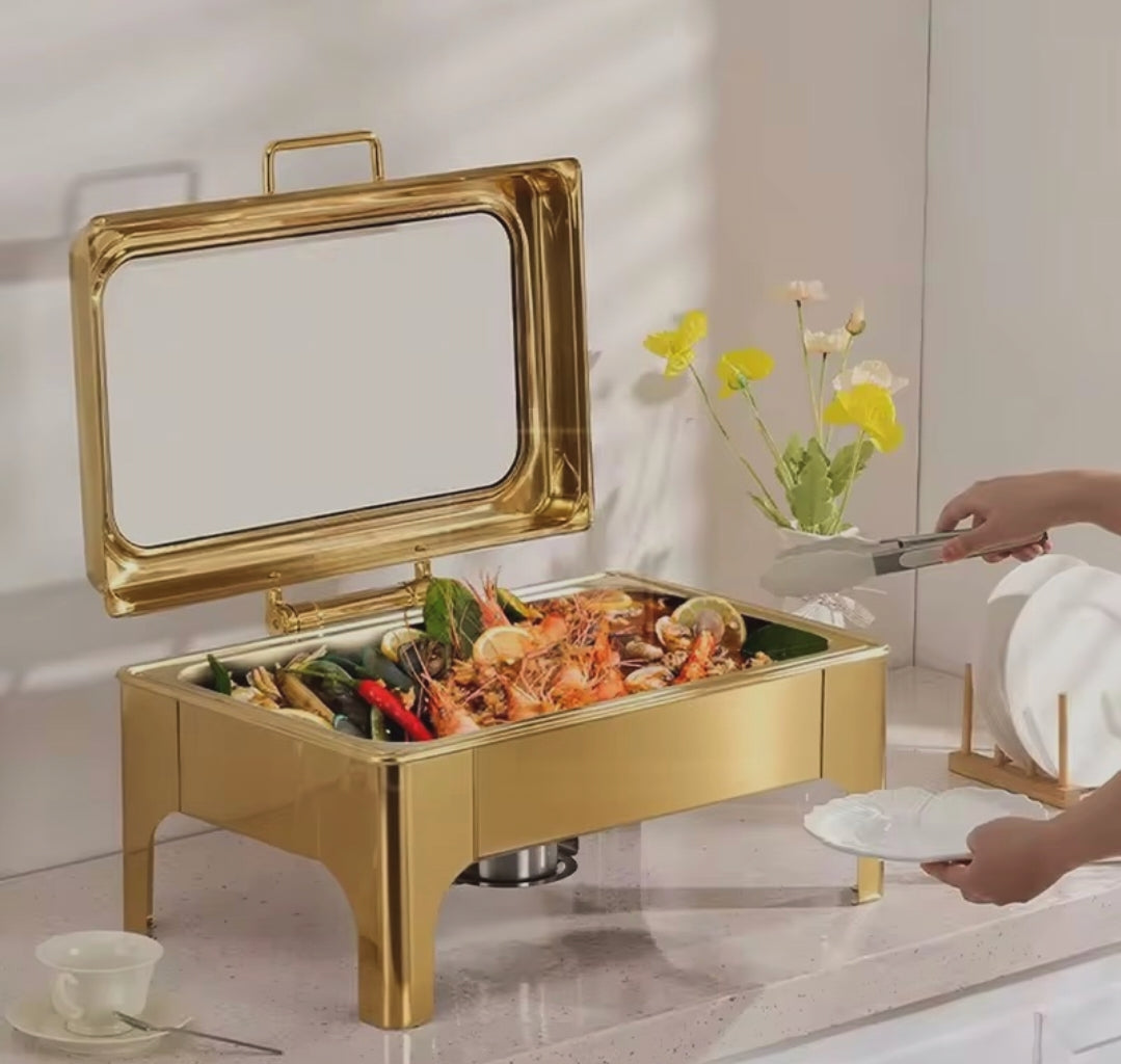 9L Gold and Silver Chafing Dish