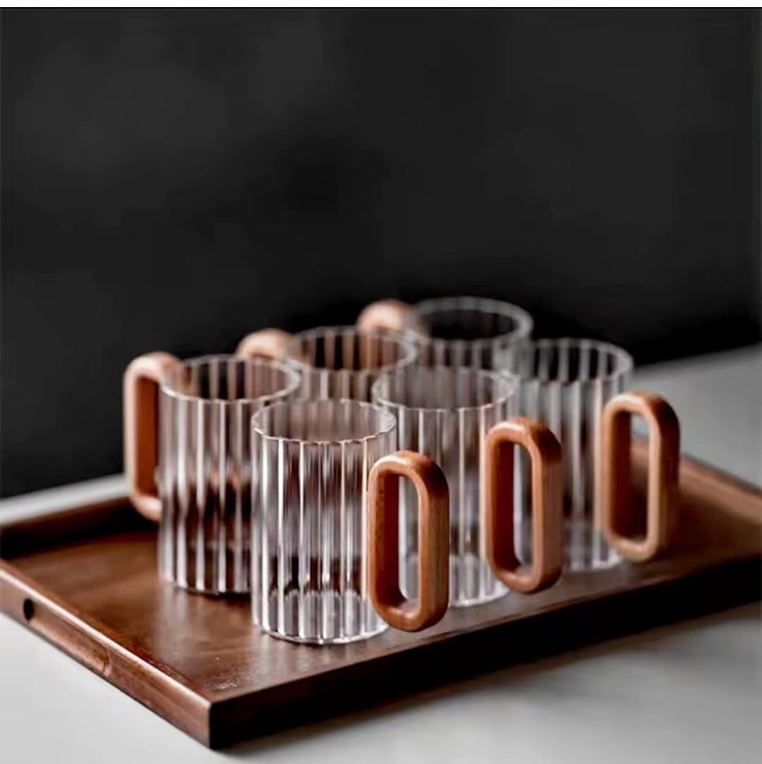 Ribbed Glass Mugs