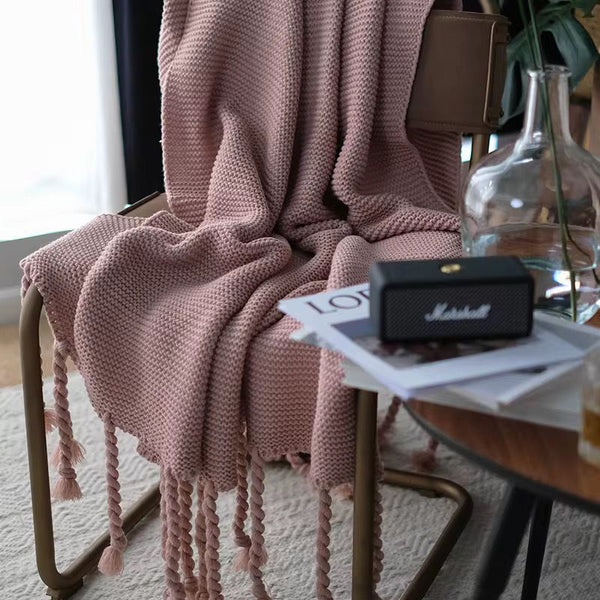 Throw Blanket with Tassels