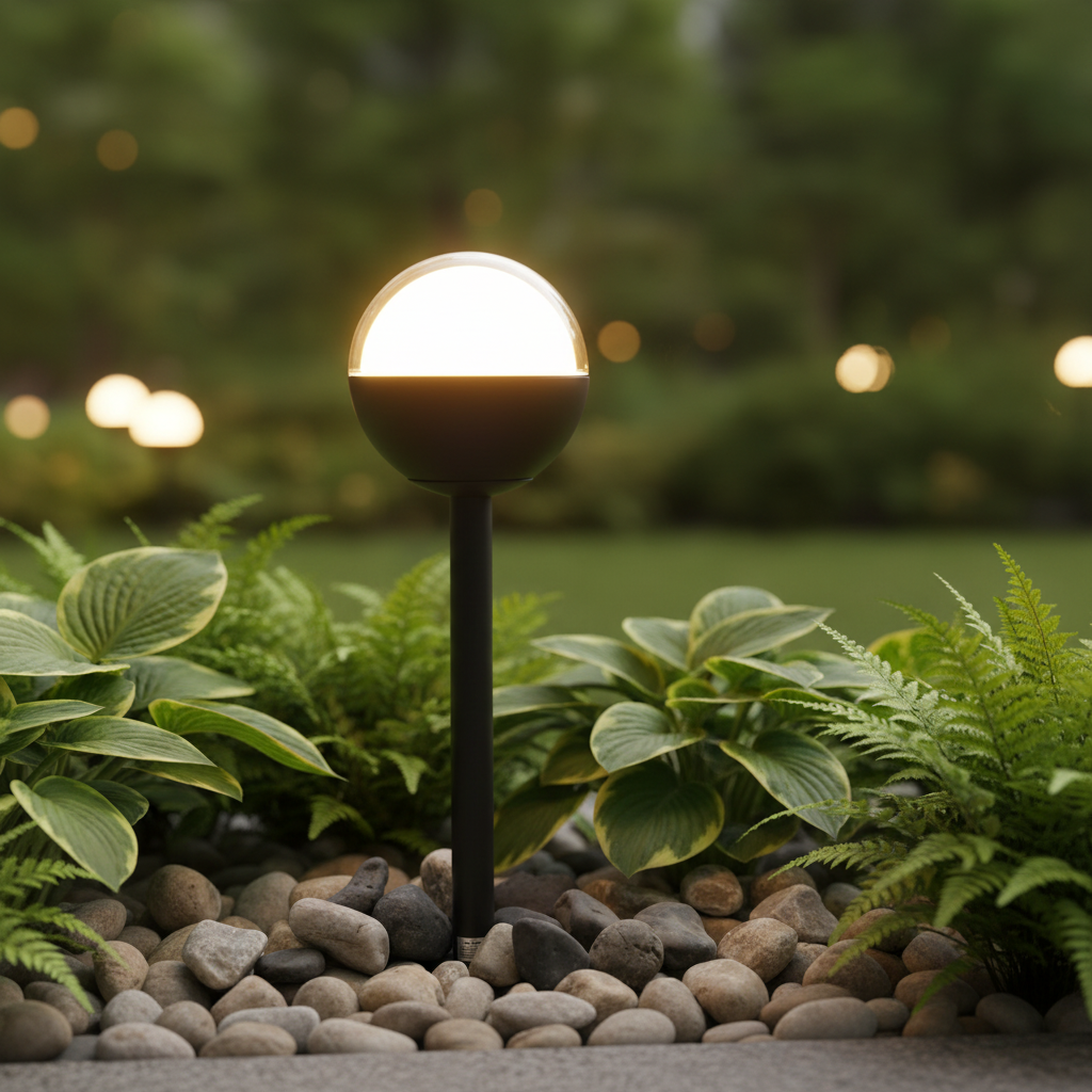 Semi-Globe LED Bollard Light LL 24BL-37-06-BK-WW