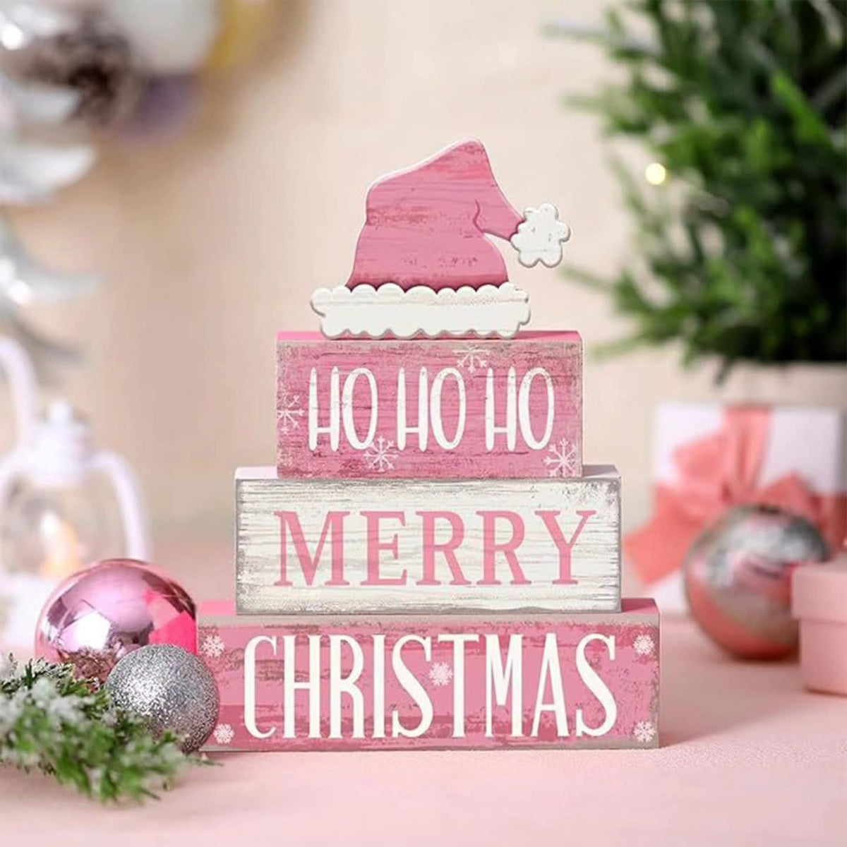 Rustic Wooden Christmas Table Decoration