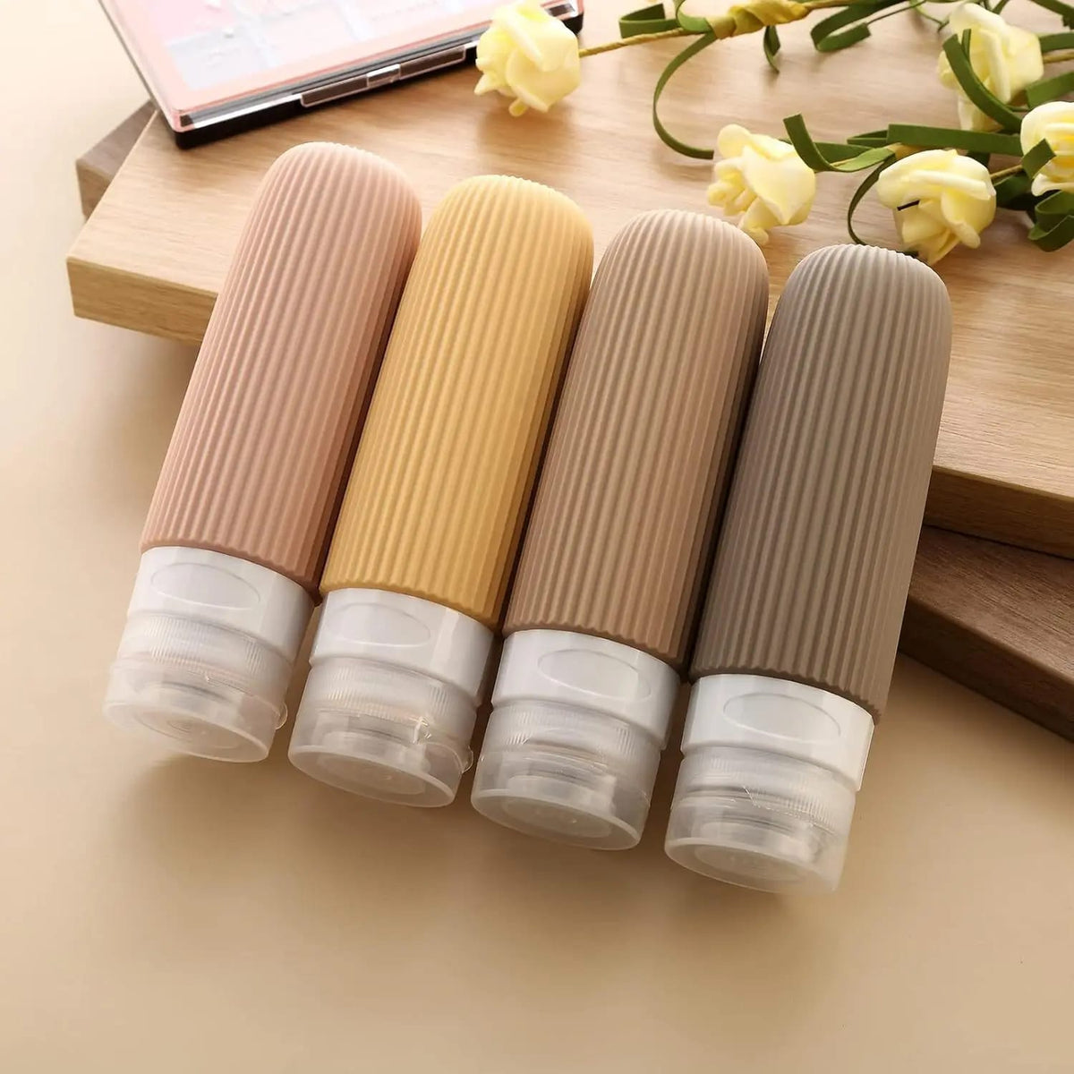 Set of 4 Silicone Travel Lotion Bottles 90ml Each
