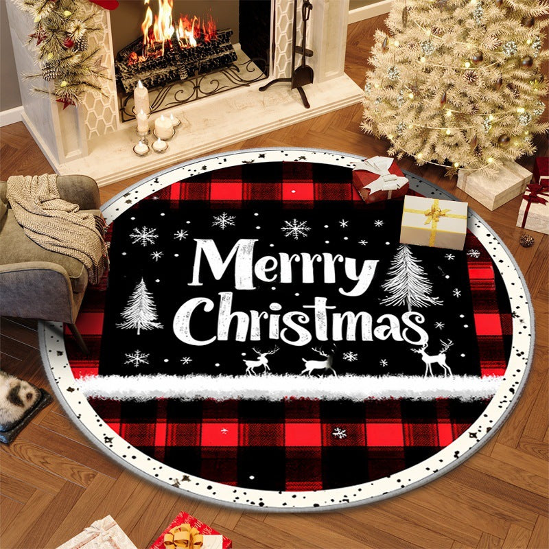 Round Christmas Non-Slip Floor Mat 100cm