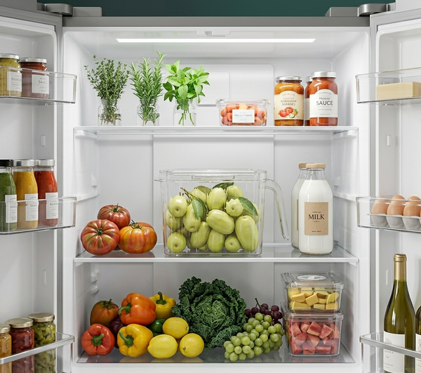 Gemelli Colllection stackable acrylic fridge storage box 2.3L airtight food container clear refrigerator organizer fruits vegetables snack storage box 15x15x10.5cm