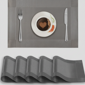 Woven Rectangular Edge Table Mats 6-Piece Set