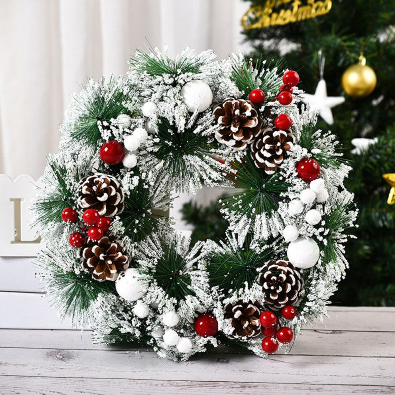 32cm Snowy Christmas Wreath