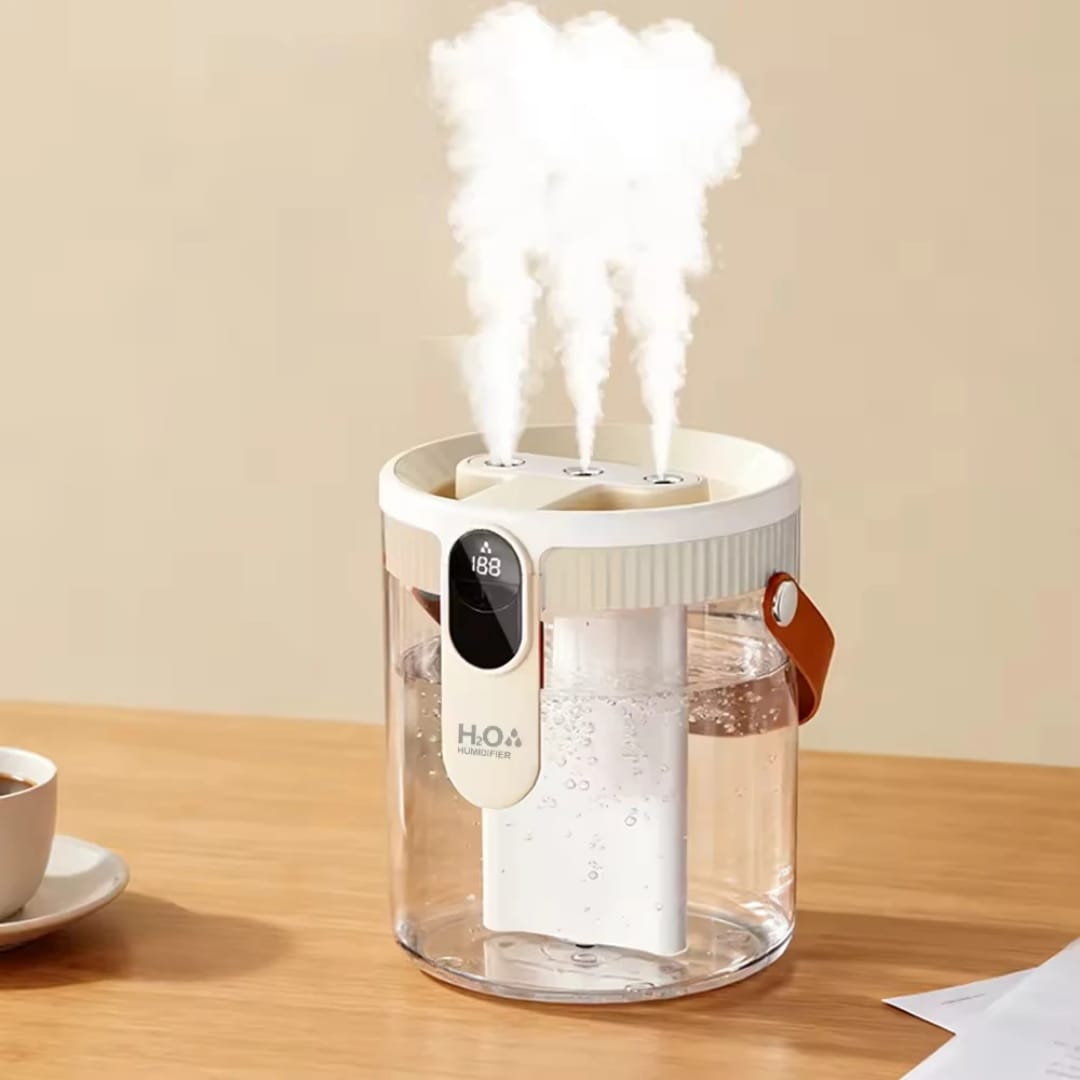 Gemelli Colllection portable triple misting humidifier USB large capacity air humidifier modern room humidifier bedroom office desk humidifier quiet mist diffuser indoor air moisture device