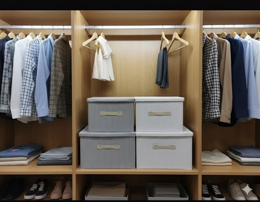 2pcs Linen Foldable Storage Box Organizer