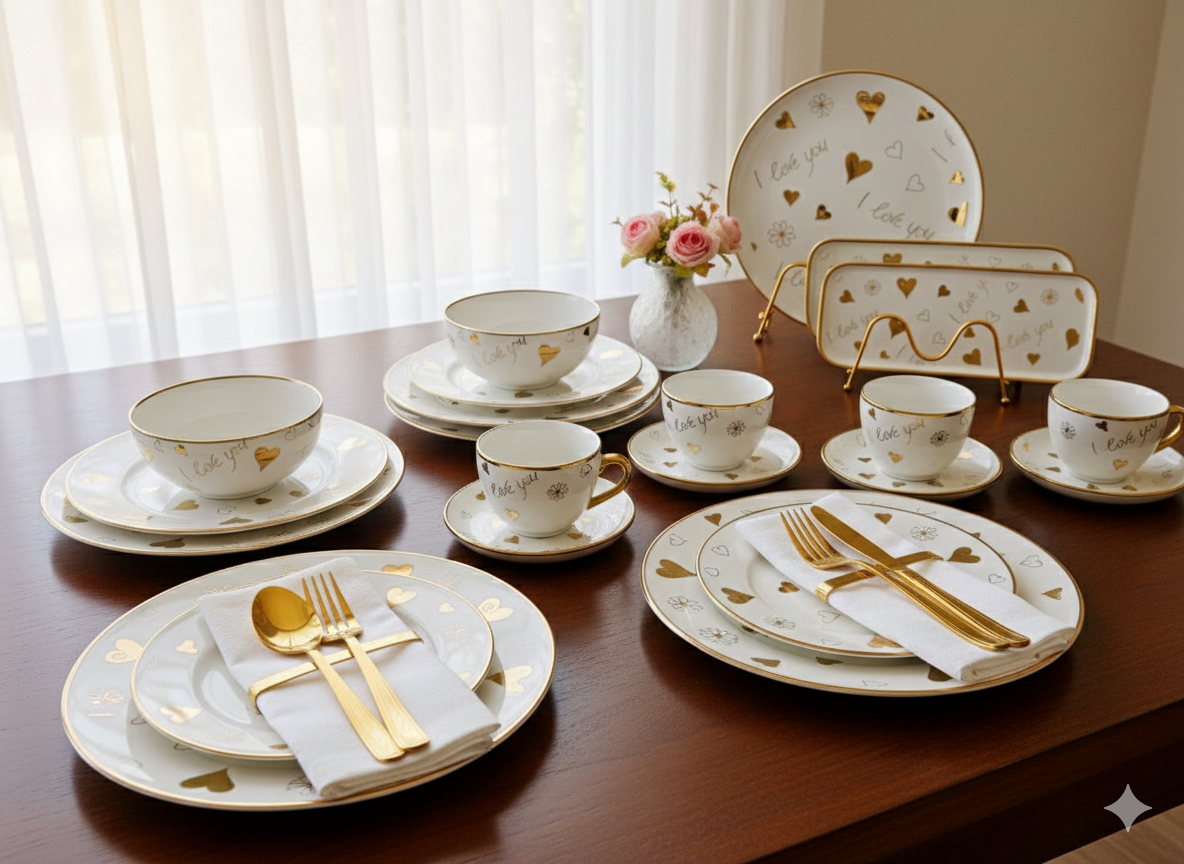 32-Piece Elegant Porcelain Dinner Set