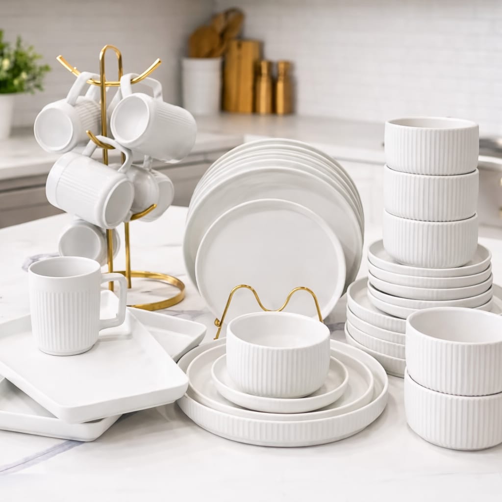 32pcs Matte Finish Porcelain Dinner Set