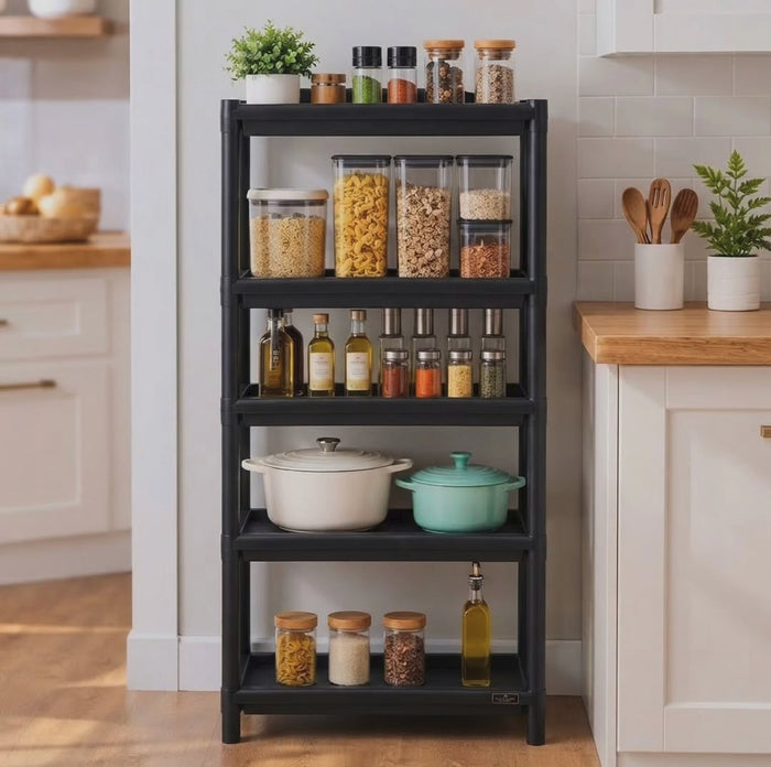 4 Tier Storage Rack with Movable Wheels