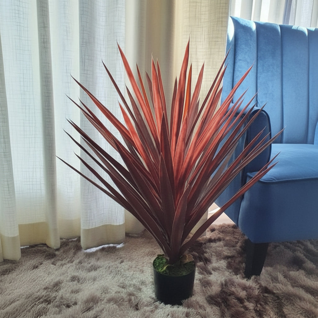 Real touch artificial gladiolus bonsai plant 60cm tall with 56 realistic leaves for home office reception and interior décor styling.