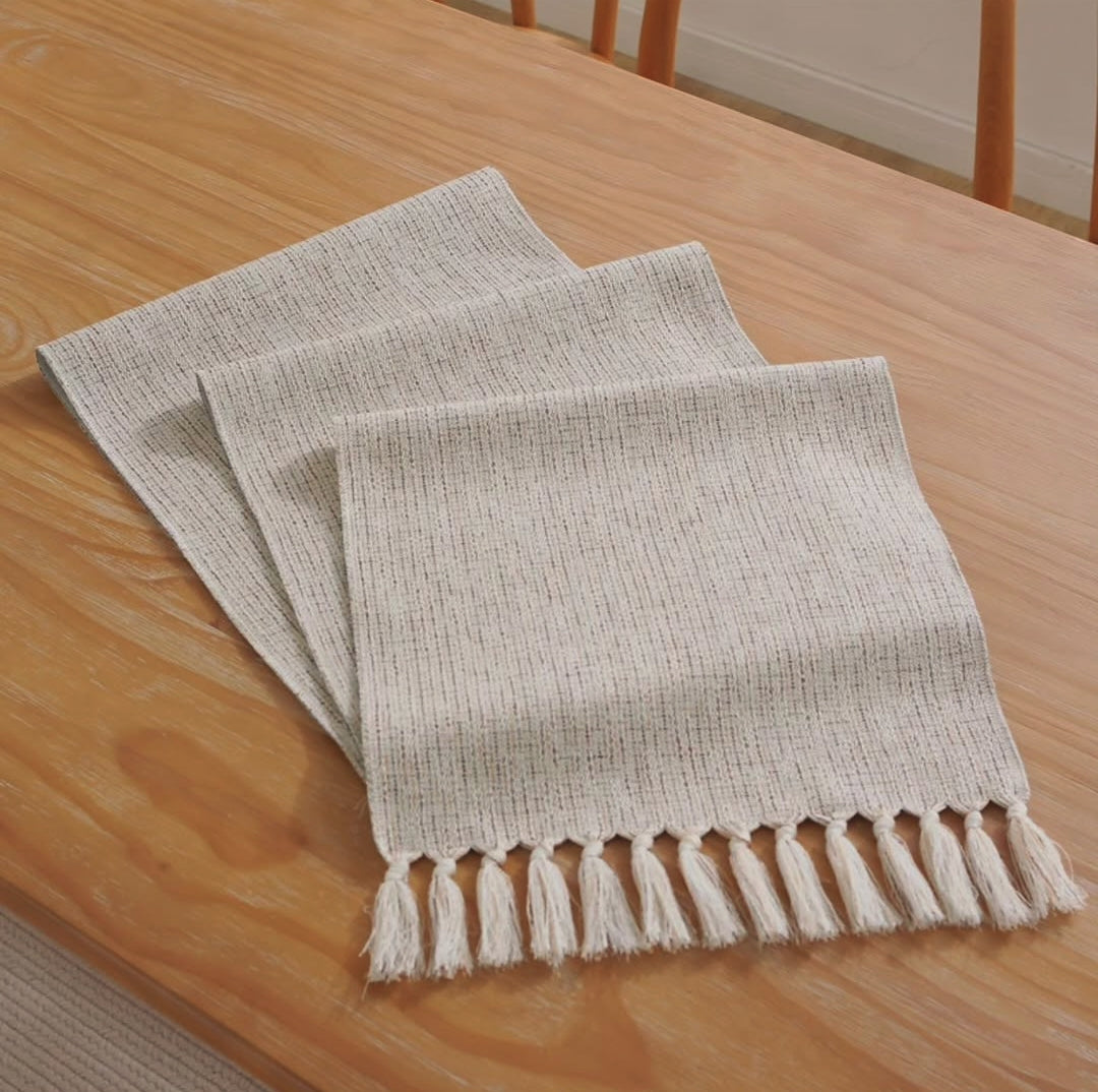 Woven Dining Table Runner With Tassel