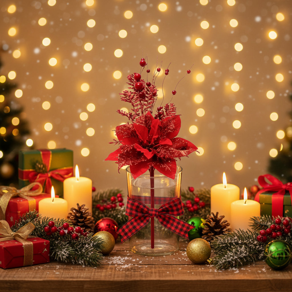 52 cm Red Christmas Berry Branch Artificial Flower Decoration